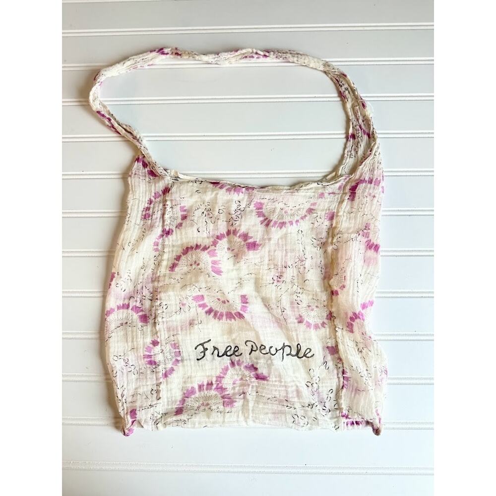 Free People Tote Shoulder Bag Lightweight Gauzy Boho Hippie Cotton Shopping